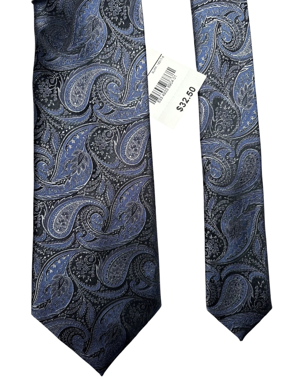 Stafford Executive Blue Paisley Jacquard Men's Silk Tie Brand New With Tags